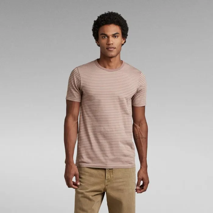 TShirts and Polos Men GStar RAW Stripe Slim TShirt Dumicchocolate Berry Stripe TShirts and Polos Men GStar RAW Stripe Slim TShirt Dumicchocolate Berry Stripe