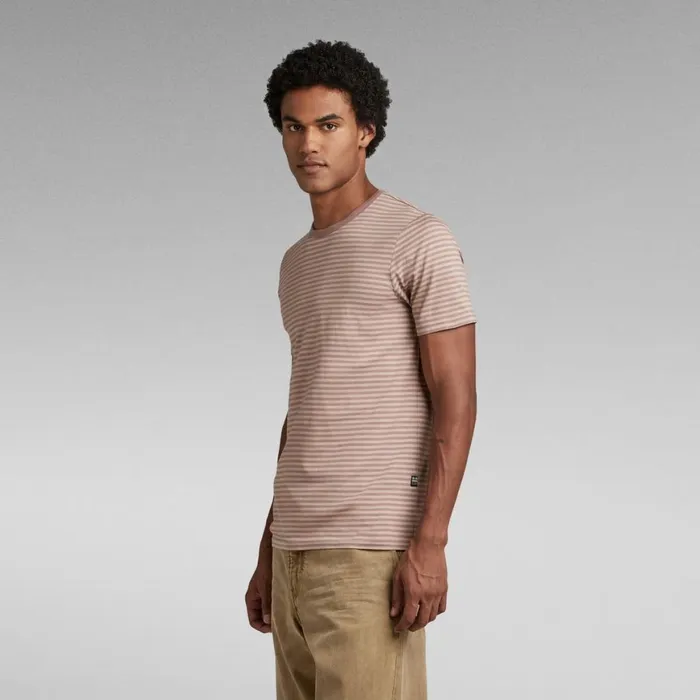 TShirts and Polos Men GStar RAW Stripe Slim TShirt Dumicchocolate Berry Stripe