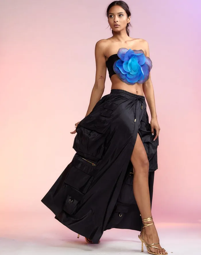 Taffeta Cargo Skirt 8211 Black Women Cynthia Rowley Bottoms