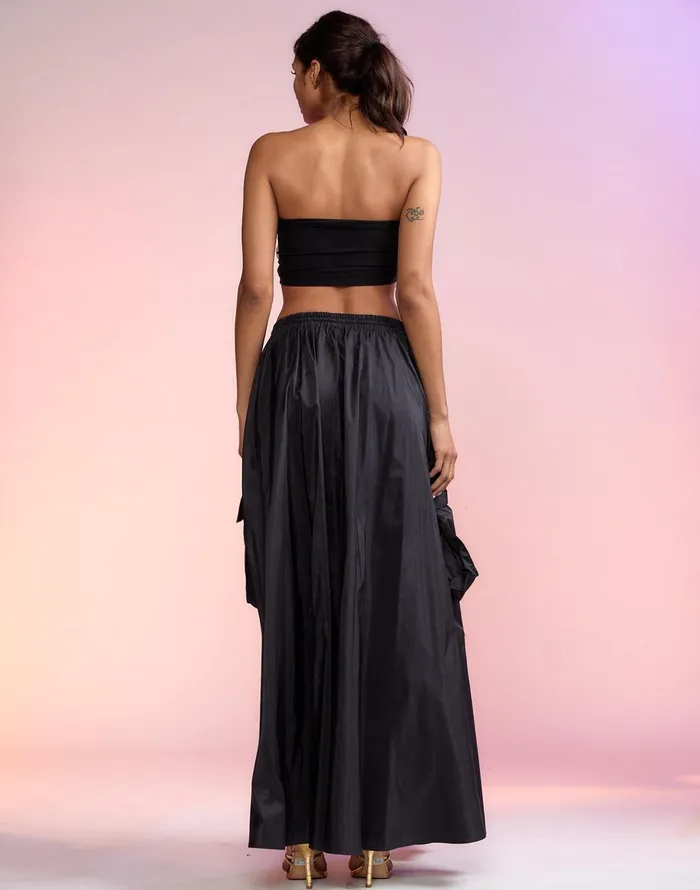 Taffeta Cargo Skirt 8211 Black Women Cynthia Rowley Bottoms