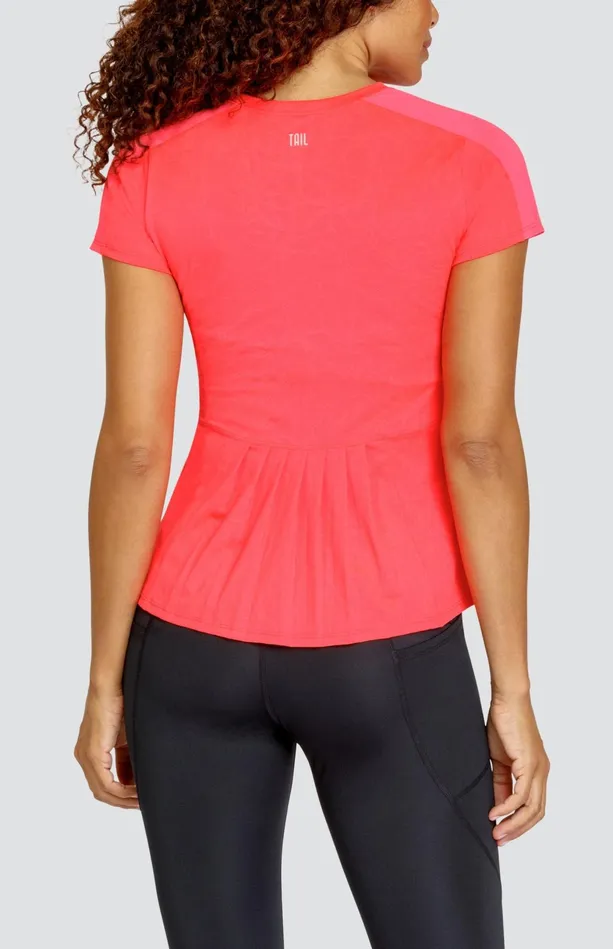 Tail Activewear Armelle Top 8211 Petite Petals Jacquard Women Short Sleeve