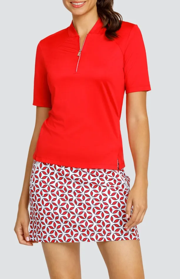 Tail Activewear Posie Top 8211 Dahlia Red Women Short Sleeve
