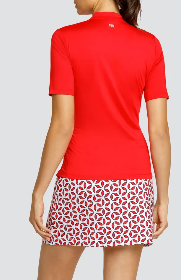 Tail Activewear Posie Top 8211 Dahlia Red Women Short Sleeve
