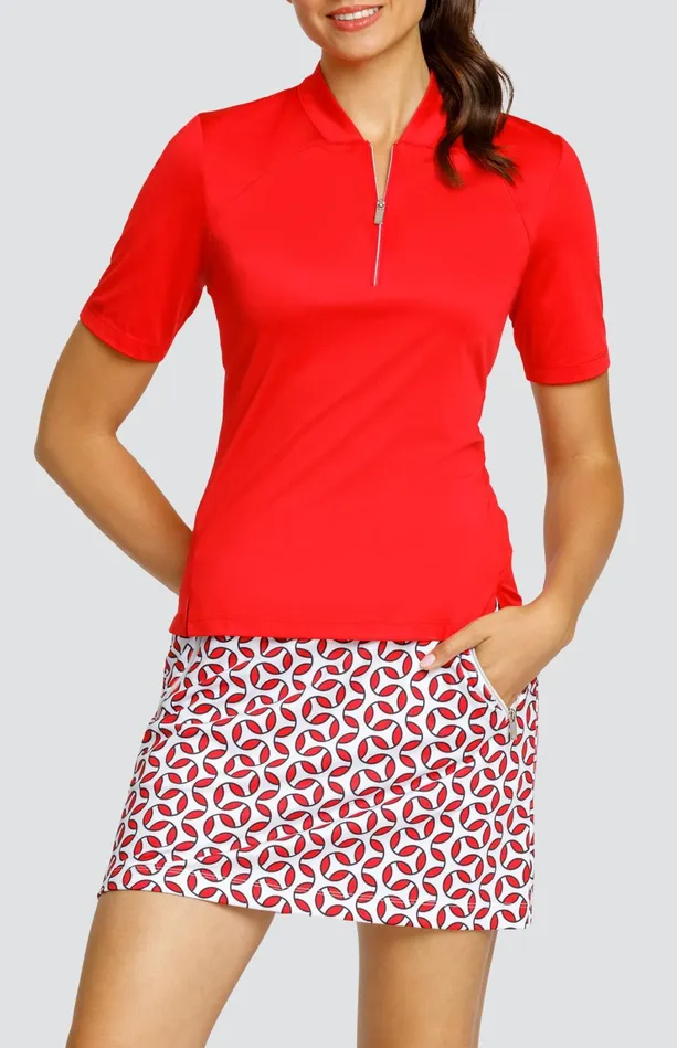 Tail Activewear Posie Top 8211 Dahlia Red Women Short Sleeve