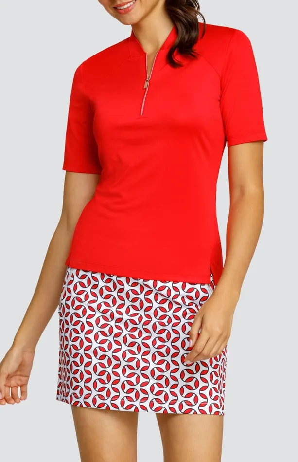 Tail Activewear Posie Top 8211 Dahlia Red Women Short Sleeve