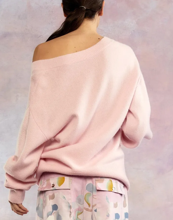 Talia VNeck Sweater 8211 Pink Women Cynthia Rowley Tops
