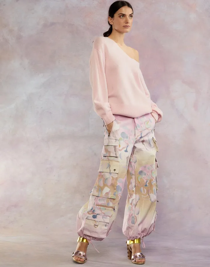Talia VNeck Sweater 8211 Pink Women Cynthia Rowley Tops