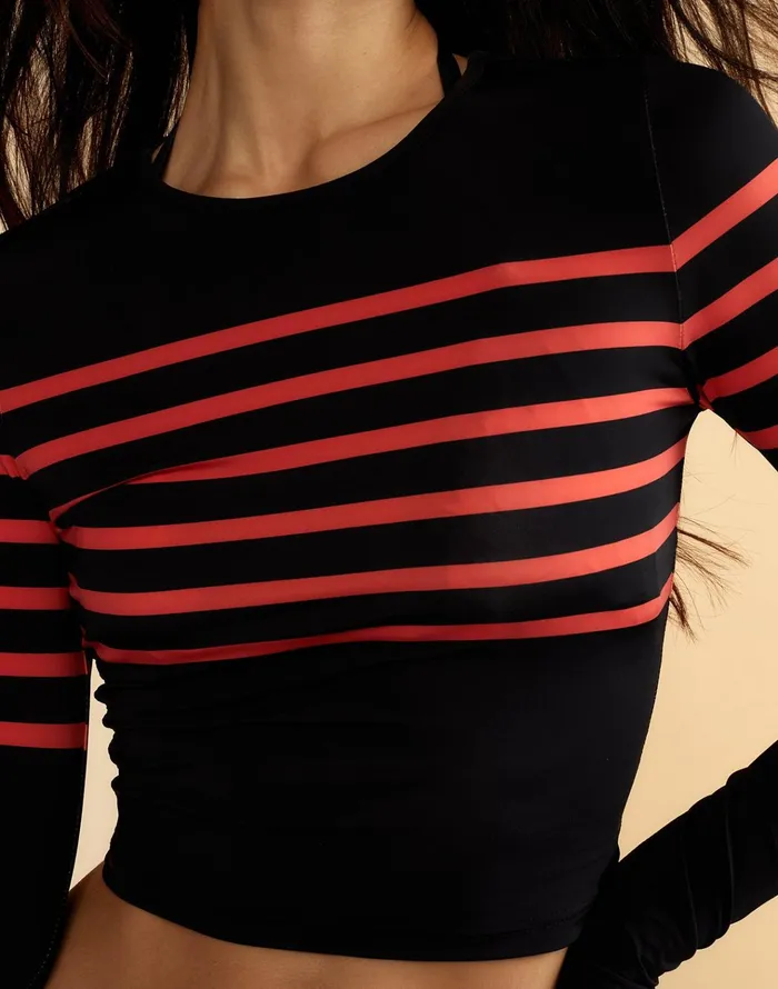 Taylor Rashguard 8211 Blkrd Women Cynthia Rowley Surf and Swim