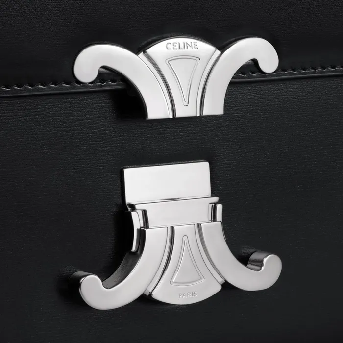 Teen Triomphe Bag In Shiny Calfskin Black Women CELINE TRIOMPHE Teen Triomphe Bag In Shiny Calfskin Black Women CELINE TRIOMPHE