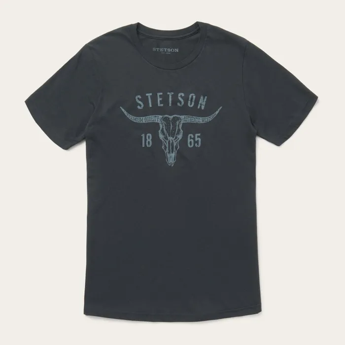 Tees Men Stetson Longhorn Graphic Tee Black