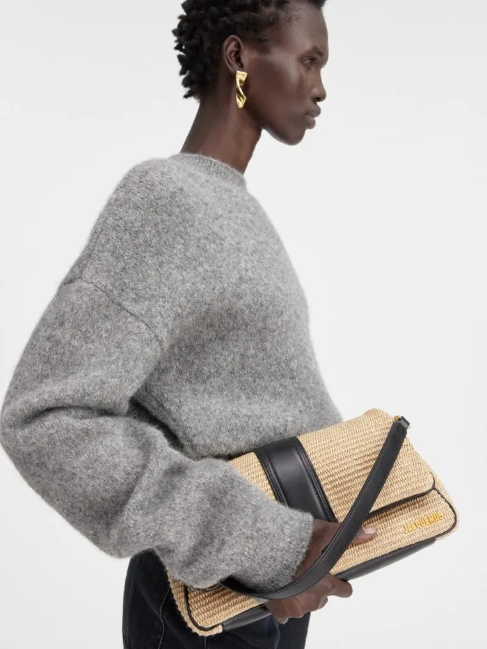 The Bambimou Ivoryblack Women JACQUEMUS Crossbody and Handbags The Bambimou Ivoryblack Women JACQUEMUS Crossbody and Handbags