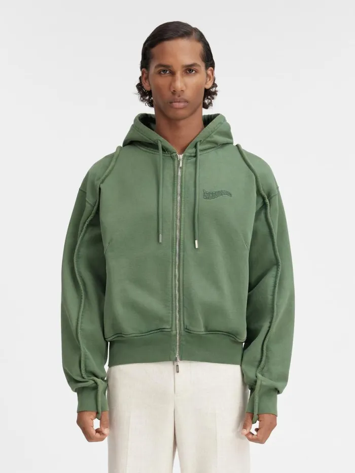 The Camargue Zipped Sweatshirt Dark Green Men JACQUEMUS Sweatshirts and Joggings