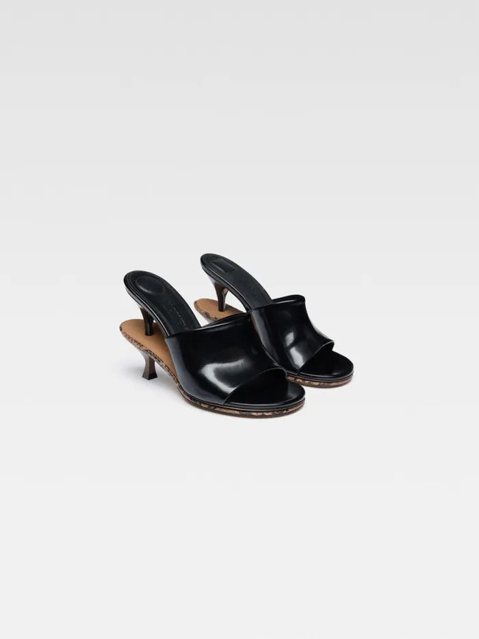 The Double Mules Black Light Brown Women JACQUEMUS Shoes The Double Mules Black Light Brown Women JACQUEMUS Shoes