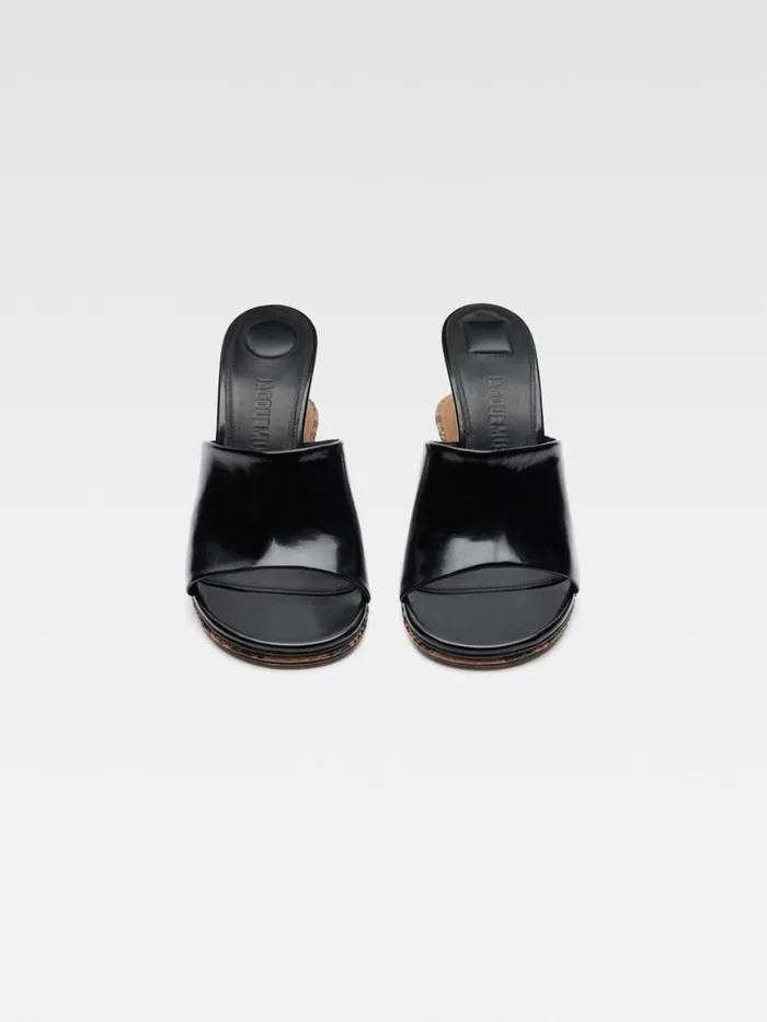 The Double Mules Black Light Brown Women JACQUEMUS Shoes The Double Mules Black Light Brown Women JACQUEMUS Shoes