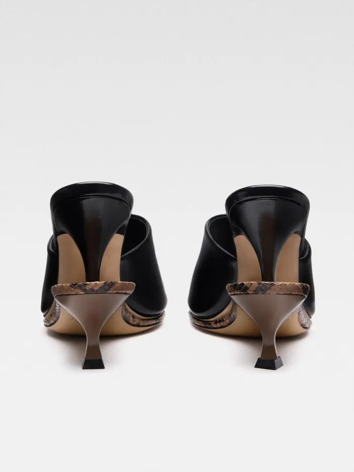 The Double Mules Black Light Brown Women JACQUEMUS Shoes The Double Mules Black Light Brown Women JACQUEMUS Shoes