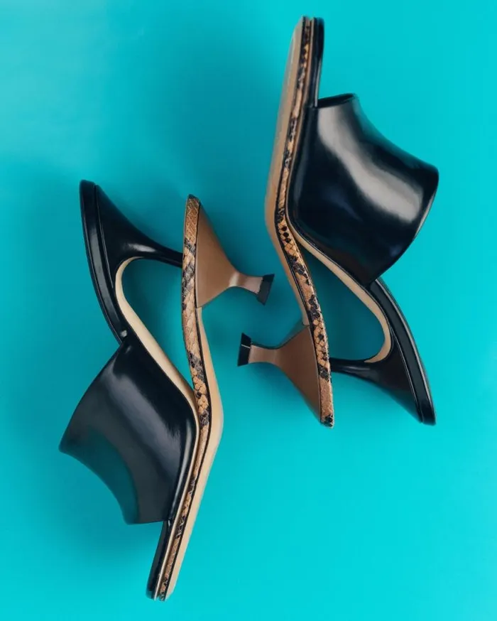 The Double Mules Black Light Brown Women JACQUEMUS Shoes The Double Mules Black Light Brown Women JACQUEMUS Shoes