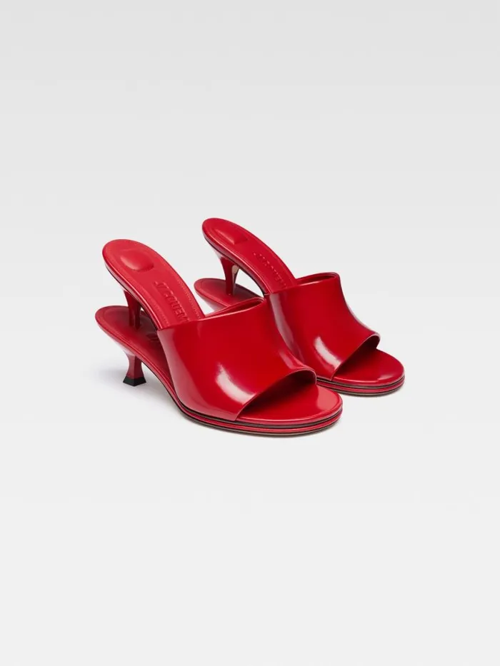 The Double Mules Red Women JACQUEMUS Shoes The Double Mules Red Women JACQUEMUS Shoes