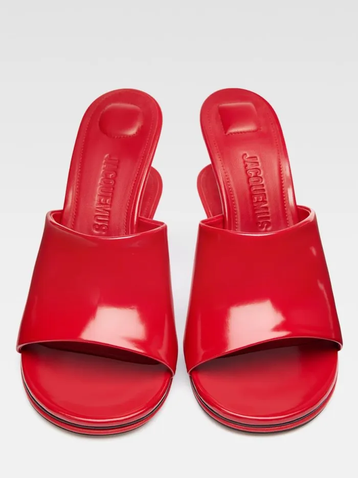 The Double Mules Red Women JACQUEMUS Shoes The Double Mules Red Women JACQUEMUS Shoes