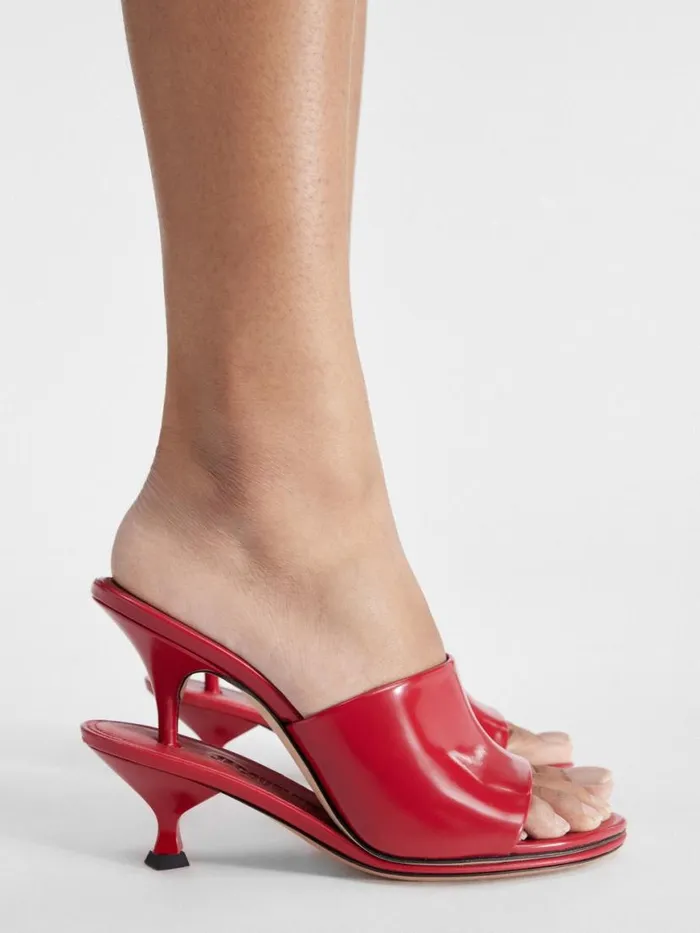 The Double Mules Red Women JACQUEMUS Shoes The Double Mules Red Women JACQUEMUS Shoes