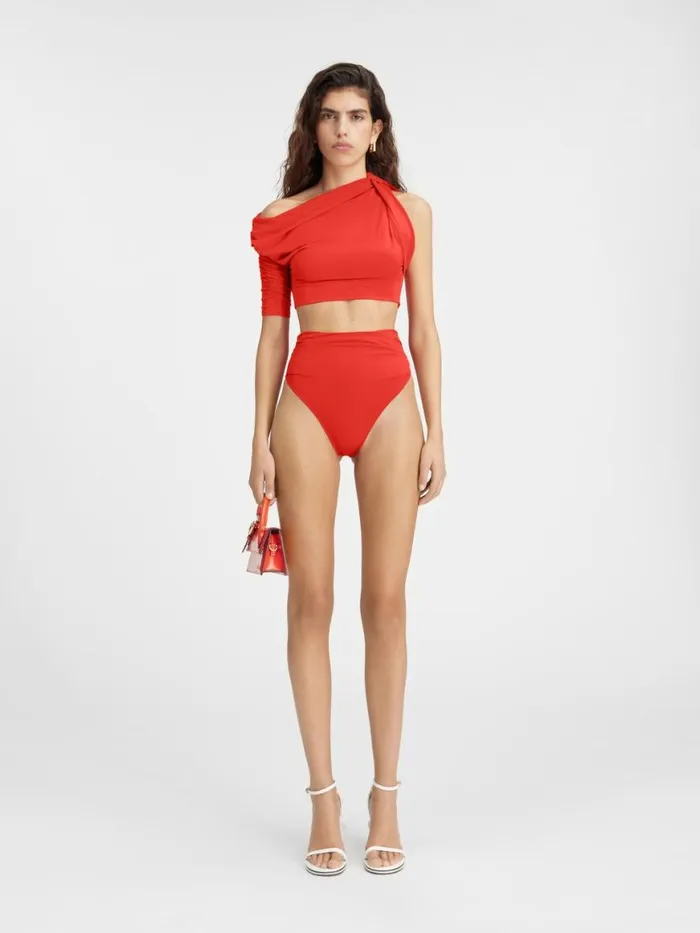 The Drapeado Top Orange Women JACQUEMUS Tops and Shirts