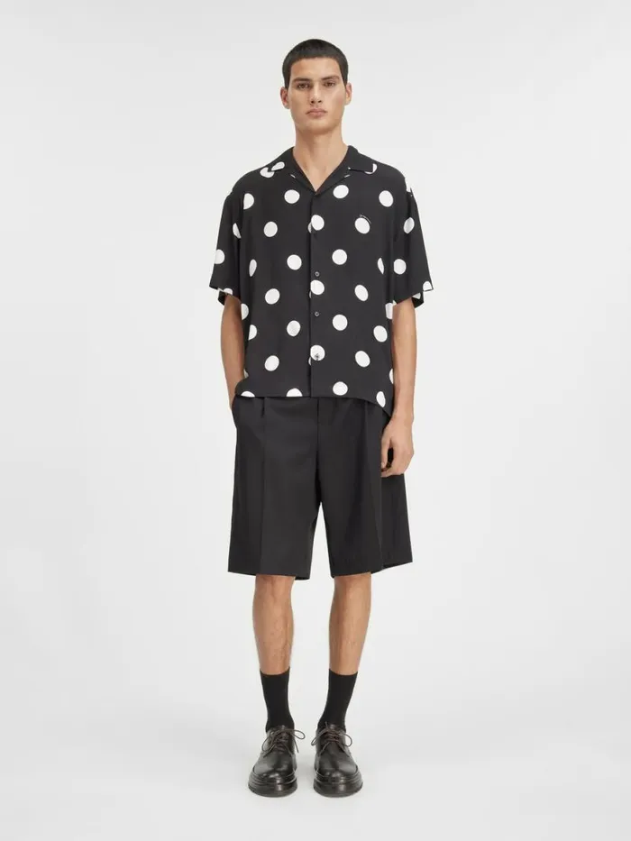 The Jean Shirt Print Dots Black and White Men JACQUEMUS Shirts