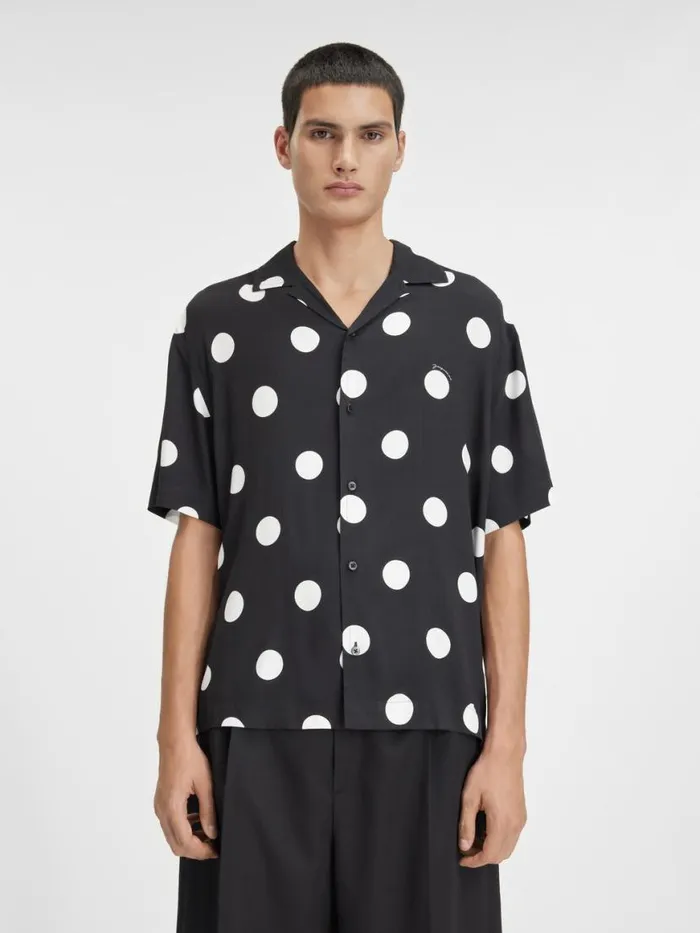 The Jean Shirt Print Dots Black and White Men JACQUEMUS Shirts The Jean Shirt Print Dots Black and White Men JACQUEMUS Shirts