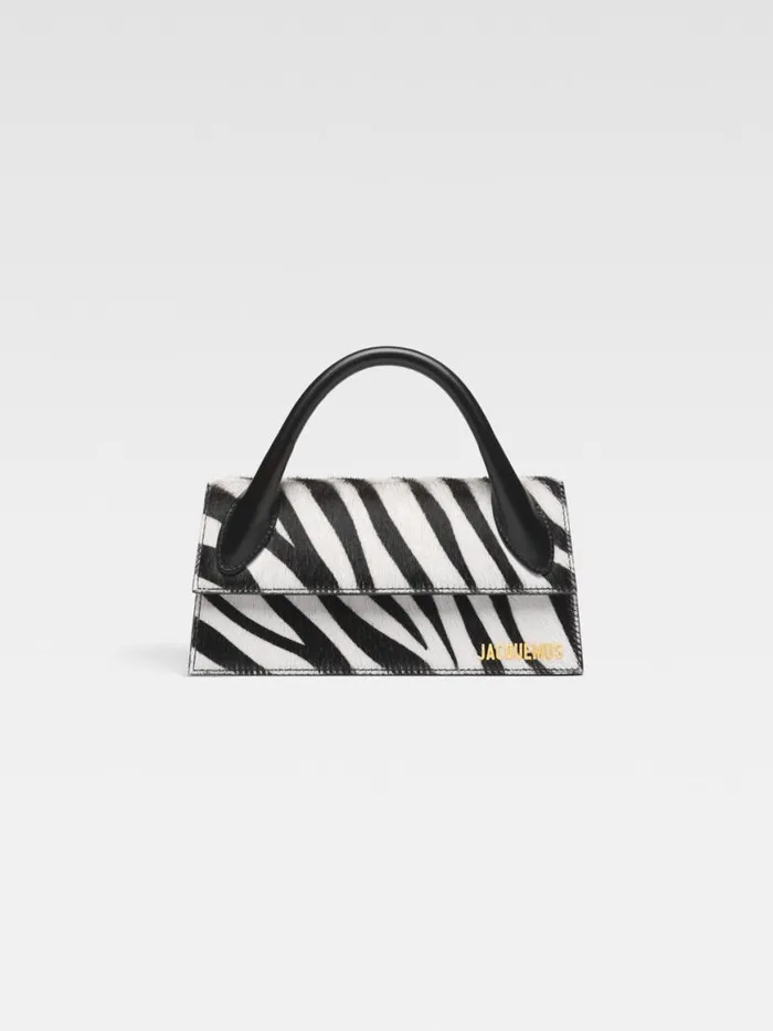 The Long Chiquito Black and White Zebra Women JACQUEMUS Crossbody and Handbags