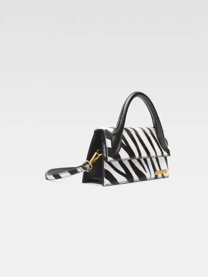 The Long Chiquito Black and White Zebra Women JACQUEMUS Crossbody and Handbags The Long Chiquito Black and White Zebra Women JACQUEMUS Crossbody and Handbags