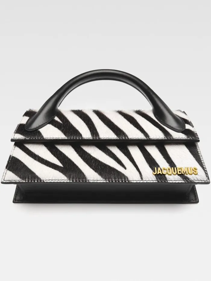 The Long Chiquito Black and White Zebra Women JACQUEMUS Crossbody and Handbags The Long Chiquito Black and White Zebra Women JACQUEMUS Crossbody and Handbags