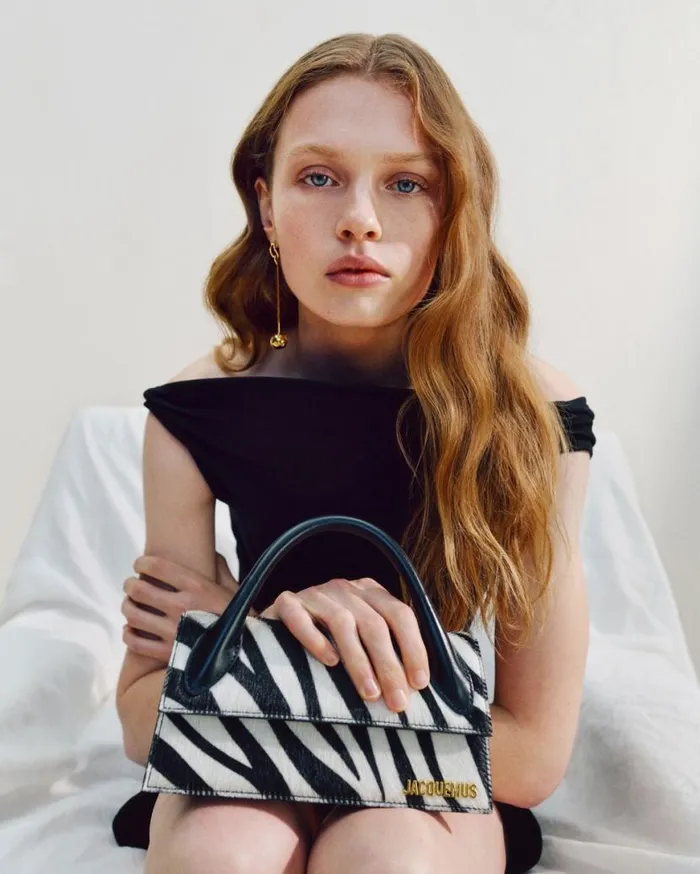 The Long Chiquito Black and White Zebra Women JACQUEMUS Crossbody and Handbags The Long Chiquito Black and White Zebra Women JACQUEMUS Crossbody and Handbags