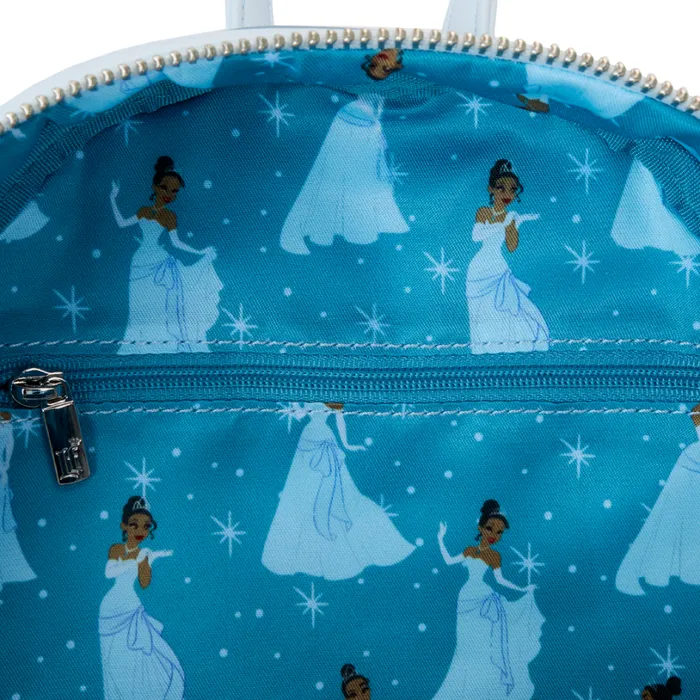 The Princess And The Frog Tiana Blue Gown Glitter Cosplay Mini Backpack Unisex Loungefly Backpacks