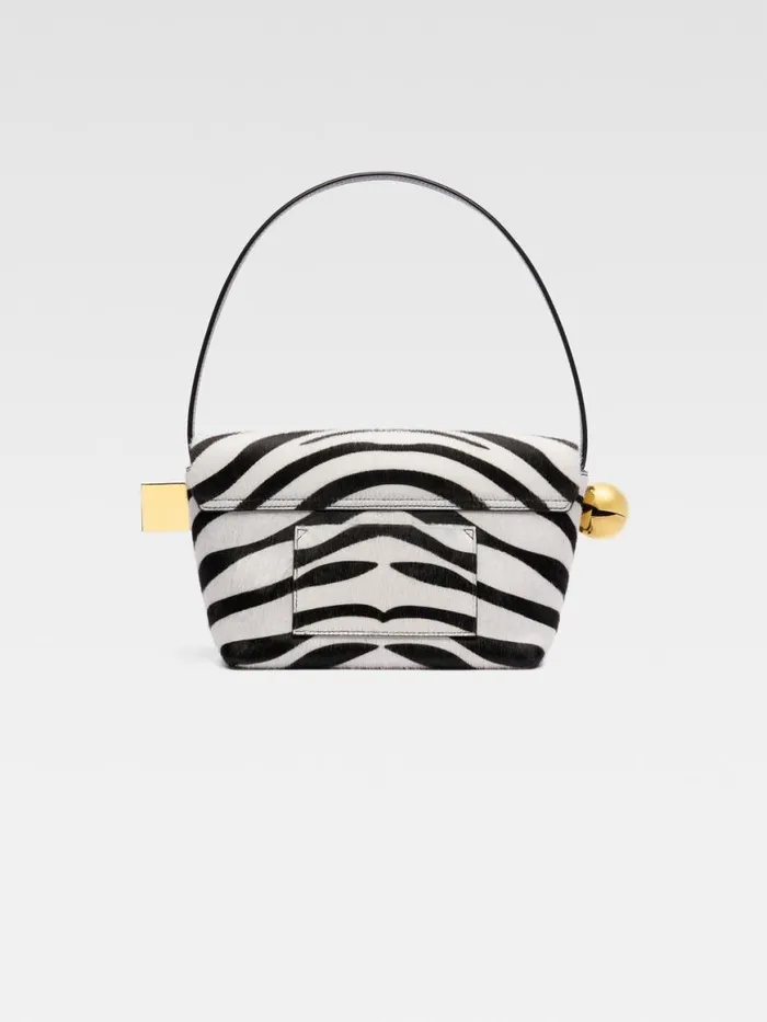 The Rond Carr Black and White Zebra Women JACQUEMUS Shoulder Bags The Rond Carr Black and White Zebra Women JACQUEMUS Shoulder Bags