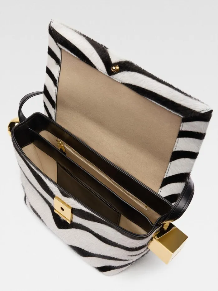 The Rond Carr Black and White Zebra Women JACQUEMUS Shoulder Bags The Rond Carr Black and White Zebra Women JACQUEMUS Shoulder Bags