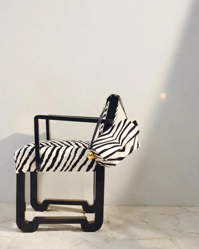 The Rond Carr Black and White Zebra Women JACQUEMUS Shoulder Bags The Rond Carr Black and White Zebra Women JACQUEMUS Shoulder Bags