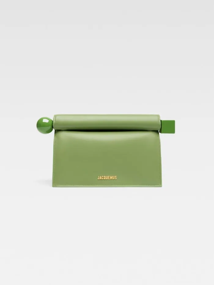 The Rond Carr Clutch Green Women JACQUEMUS Crossbody and Handbags