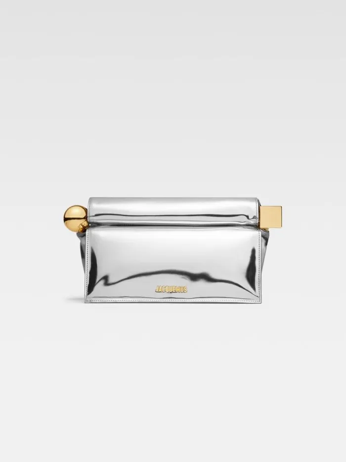 The Rond Carr Clutch Silver Women JACQUEMUS Crossbody and Handbags