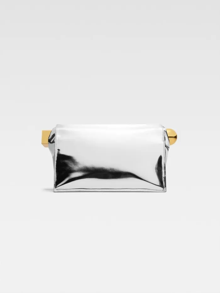 The Rond Carr Clutch Silver Women JACQUEMUS Crossbody and Handbags The Rond Carr Clutch Silver Women JACQUEMUS Crossbody and Handbags