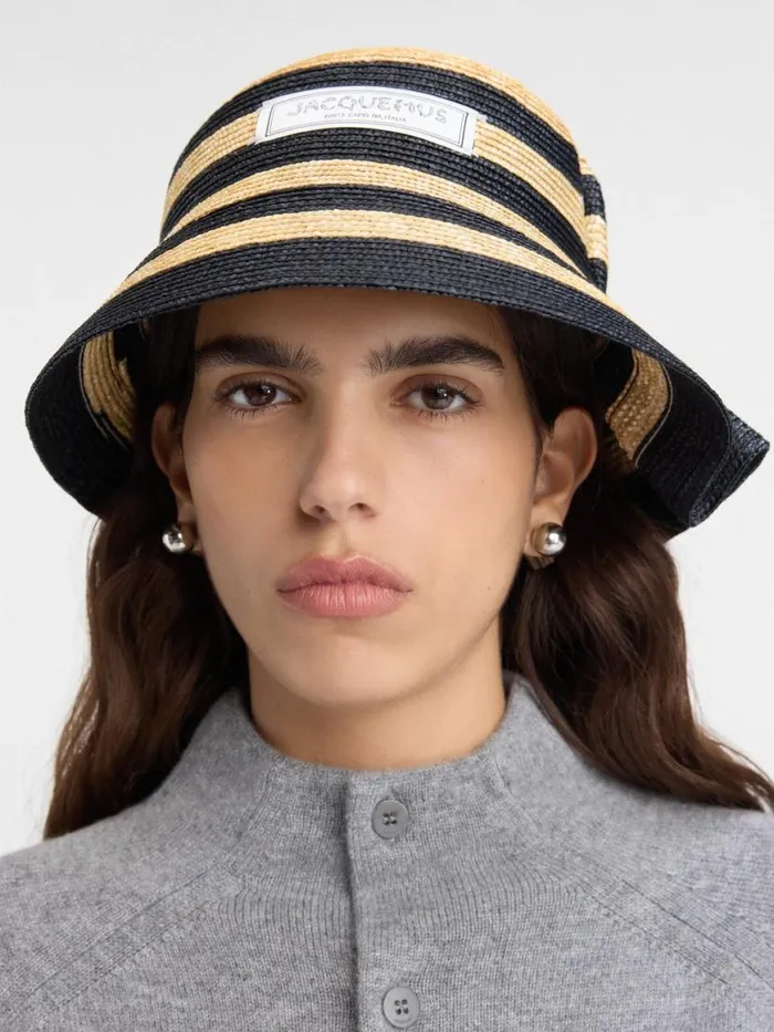 The Vela Hat Ivoryblack WomenMen JACQUEMUS Hats The Vela Hat Ivoryblack WomenMen JACQUEMUS Hats