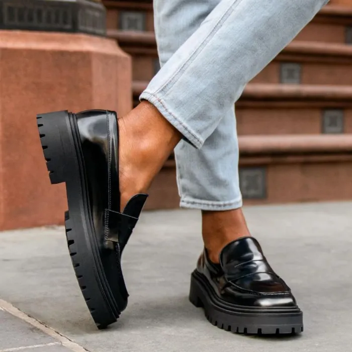 Thursday Boots Loafers and Flats Penny Platform Black 8211 Women Thursday Boots Loafers and Flats Penny Platform Black 8211 Women