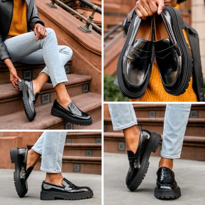 Thursday Boots Loafers and Flats Penny Platform Black 8211 Women Thursday Boots Loafers and Flats Penny Platform Black 8211 Women