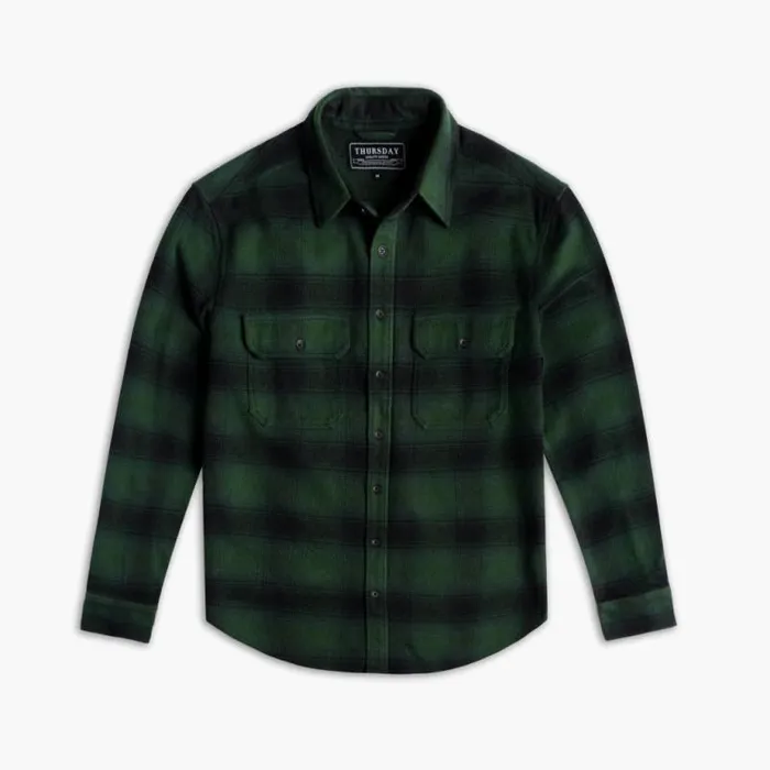 Thursday Boots Shirts and Apparel Summit Flannel Shirt Evergreen 8211 Men