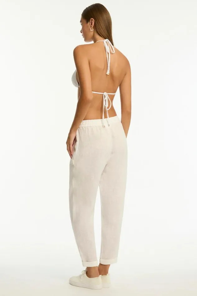 Tidal Linen Beachcomber Pant Tidal Linen White Women Sea Level Linen