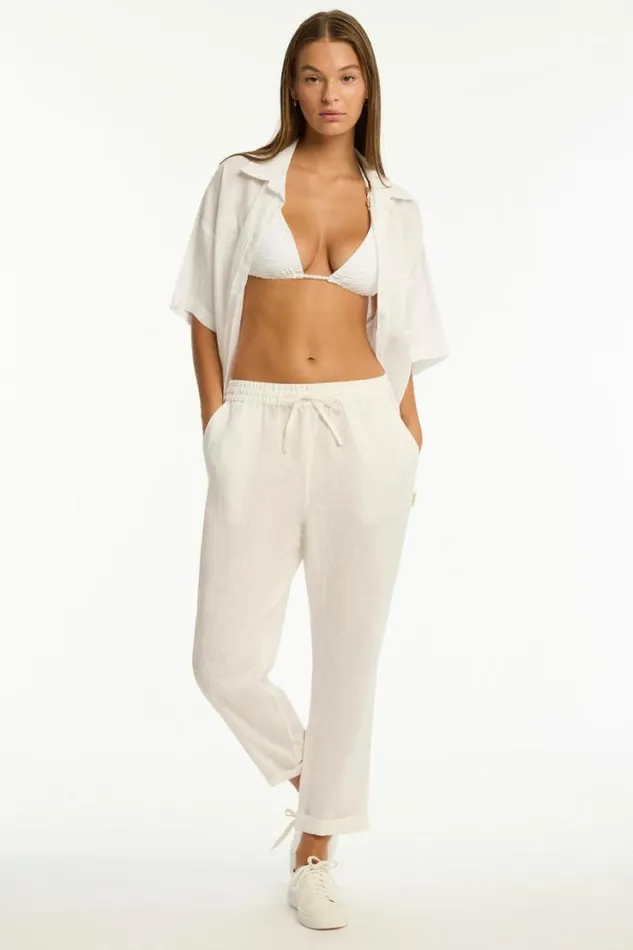 Tidal Linen Beachcomber Pant Tidal Linen White Women Sea Level Linen