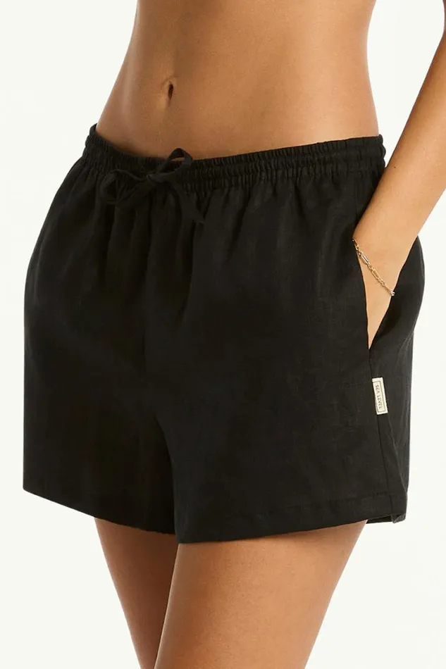 Tidal Linen Boxer Short Tidal Linen Black Women Sea Level Linen