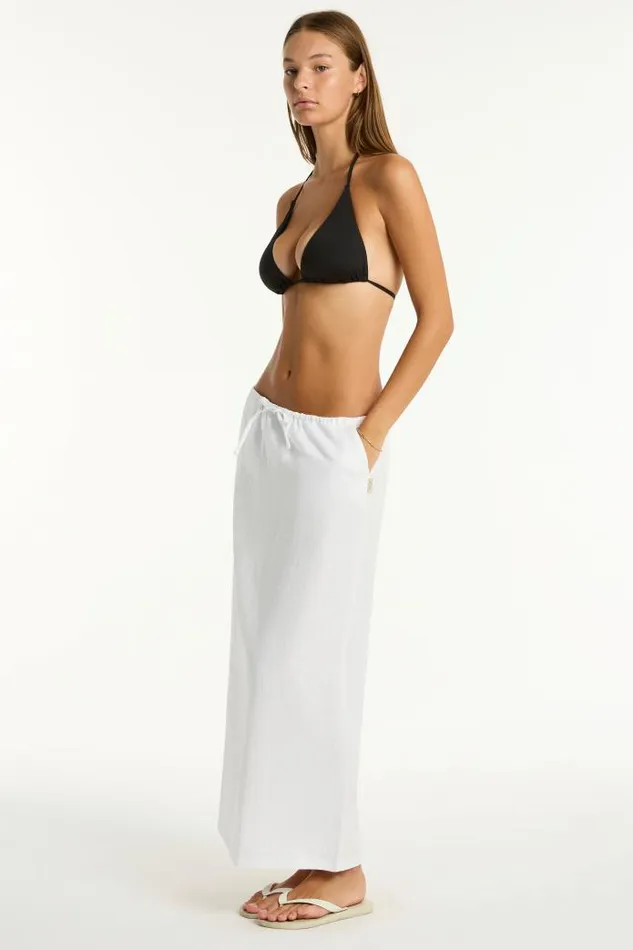 Tidal Linen Surf Skirt Tidal Linen White Women Sea Level Linen
