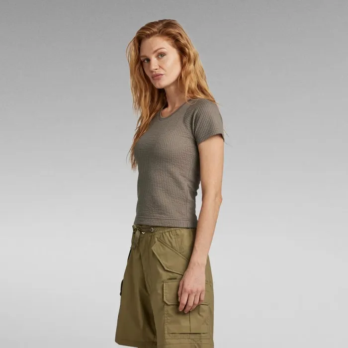 Tops and Tshirts Women GStar RAW Deep Scoop Ultra Slim Top Deep Walnut
