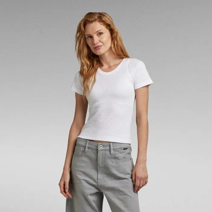 Tops and Tshirts Women GStar RAW Deep Scoop Ultra Slim Top White