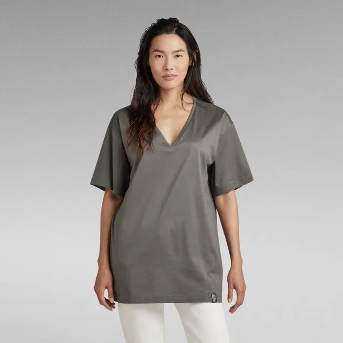 Tops and Tshirts Women GStar RAW Essential Loose Deep VNeck TShirt Granite