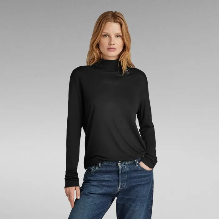 Tops and Tshirts Women GStar RAW Essential Mock Loose Top Dark Black