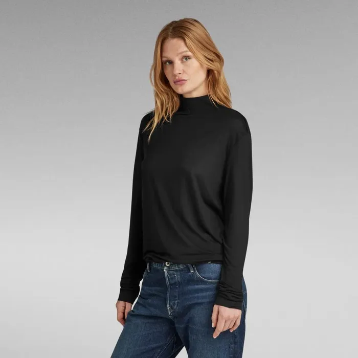 Tops and Tshirts Women GStar RAW Essential Mock Loose Top Dark Black
